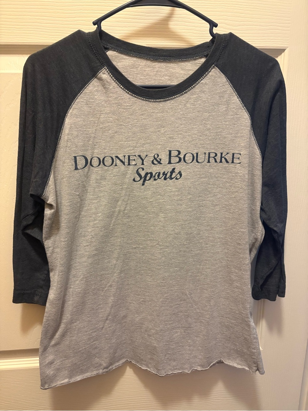 Dooney & Bourke Sports Raglan Tee in Light Gray and Charcoal